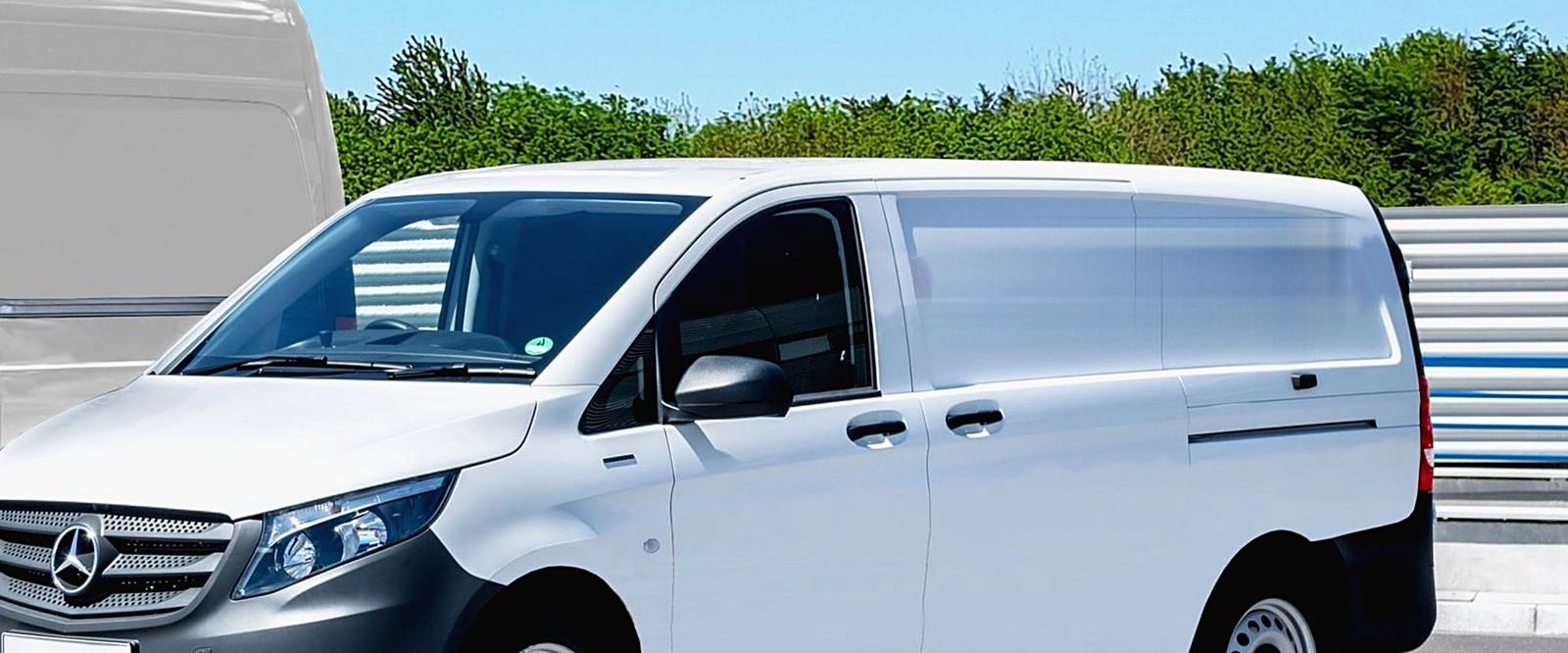 A plain white panel van.